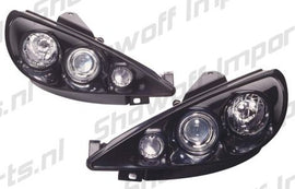 Peugeot 206 3D Fari Anteriori Neri