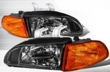 Honda Civic EG 92-95 4 Porte Fari Anteriori Neri + Frecce Amber