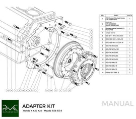 Piastra adattatore cambio - Honda K K20 K24 Mazda RX-8