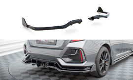 Splitter posteriore centrale (con barre verticali) + Flaps Honda Civic Mk10 2017 - 2022 Facelift FK7
