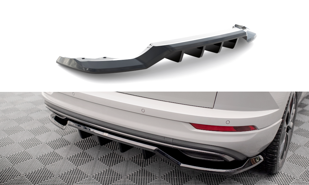 Splitter posteriore centrale (con barre verticali) Skoda Karoq Sportline Mk1 Facelift