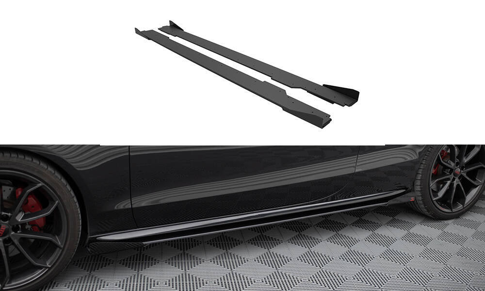 Diffusori Sotto minigonne Street Pro + Flaps Audi A5 / A5 S-Line / S5 Coupe / Cabrio 8T / 8T Facelift