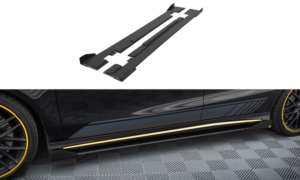 Diffusori Sotto minigonne Street Pro + Flaps Mercedes-AMG CLA 45 C117 Facelift