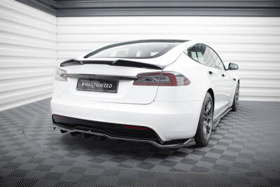 Splitter posteriore centrale (con barre verticali) V.1 Tesla Model S Plaid Mk1 Facelift