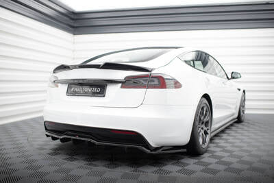 Splitter posteriore centrale (con barre verticali) V.2 Tesla Model S Plaid Mk1 Facelift