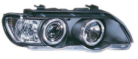 BMW X5 00-03 Fari Anteriori Angel Eye Neri V1