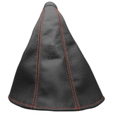 Nardi Cuffia freno a mano in Pelle perforata nera, Cuciture rosse