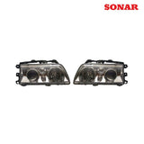 Sonar Angel Eyes Chrome Front Headlights (Civic 87-89/CRX 87-89)