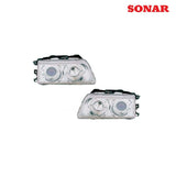 Sonar Angel Eyes Chrome Front Headlights (Civic 90-91/CRX 90-93)