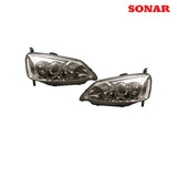 Sonar Angel Eyes Chrome Front Headlights (Civic 01-05 2dr)