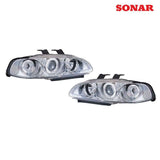 Sonar Angel Eyes Chrome Front Headlights (Civic 91-96 2/3dr)