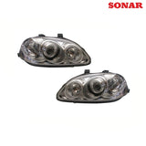 Sonar Angel Eyes Chrome Front Headlights (Civic 95-98)