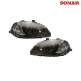 Sonar Angel Eyes Black Front Headlights (Civic 95-98)