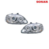 Sonar Angel Eyes Chrome Front Headlights (Civic 99-01)