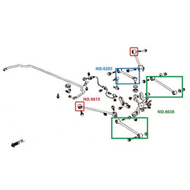 Hardrace CAMBER KIT Posteriore Plastica 2 Pezzi 6285 - HONDA ACCORD CF/CH/CL1/2/3 ACCORD CG1/2/3/4/5/6