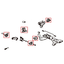 Hardrace Supporto Motore 5 Pezzi/SET Versione Stradale - HONDA CIVIC EG, EH, EJ1/2 Del Sol INTEGRA DC 94-01 Manuale B16/B18