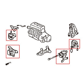 Hardrace Supporti Motore Plastica Rinforzati 4 Pezzi/SET - HONDA CIVIC EM2, ES1, EP1/EP2/EP3/EP4, EU INTEGRA DC5 Type R 02-06 Manuale