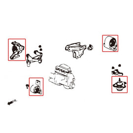 Hardrace Supporti Motore Rinforzati 4 Pezzi - HONDA CIVIC EM2, ES1, EP1/EP2/EP3/EP4, EU