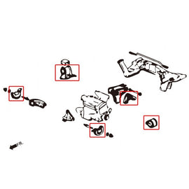 Hardrace Supporti Motore Rinforzati 5 Pezzi/SET - HONDA CIVIC EG, EH, EJ1/2 Del Sol EG1/2 Cambio Manuale