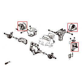 Hardrace Supporti Motore Rinforzati (EXCEPT Anteriore 2 MNTS)3 Pezzi - HONDA CIVIC EK3/4/5/9, EJ6/7/8/9, EM1 MT AT