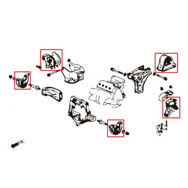 Hardrace Supporto Motore Versione Stradale 5 Pezzi/SET - HONDA CIVIC EK3/4/5/9, EJ6/7/8/9, EM1 Manuele / Automatica