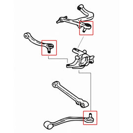 Hardrace ARM BALL JOINT Posteriore 2 Pezzi R UPPER/R TOE/R SIDE 7366 - MITSUBISHI LANCER EVO 4 5 6 7 8 9