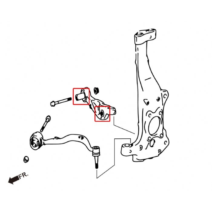 Hardrace Boccole Anteriore LOWR STRAIGHT ARM Plastica 4 Pezzi - LEXUS LS XF40 07+