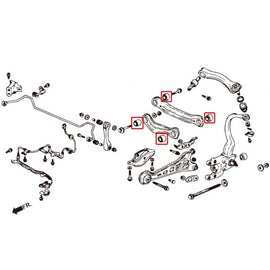 Hardrace Boccole LATERAL ARM Posteriore Plastica Rinforzata 8PCS/SE - HONDA ACCORD CB1/2/3/4 CD3/4/5/6/7/9