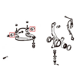 Hardrace Boccole UPPER ARM Anteriore (Plastica Rinforza) 4 Pezzi - Honda INTEGRA DA 90-93