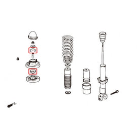 Hardrace TPV UPPER & LOWER STRUT MOUNT BUSH/SET 4 Pezzi - HONDA CIVIC EG, EH, EJ1/2 EK3/4/5/9, EJ6/7/8/9, EM1 INTEGRA DC2 94-01