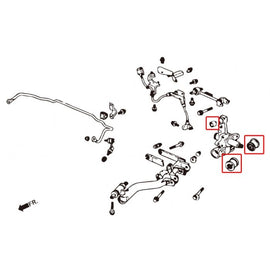 Hardrace Boccole KNUCKLE Posteriore Rinforzate PILLOWBALL 6 Pezzi/SET - HONDA CIVIC  EM2, ES1, EP1/EP2/EP3/EP4, EU INTEGRA DC5 02-06