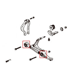 Hardrace Boccole LOWER ARM Anteriore PILLOWBALL 4 Pezzi - HONDA CIVIC EK3/4/5/9, EJ6/7/8/9, EM1