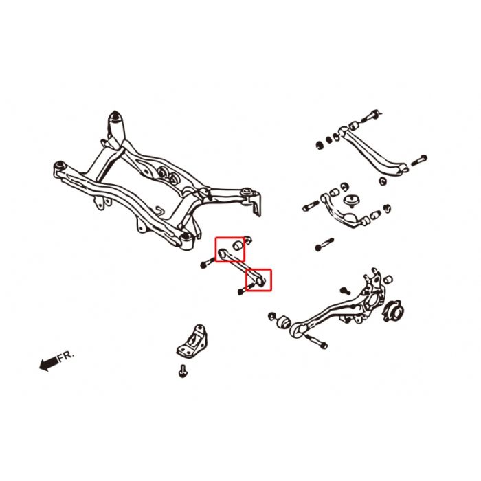 Hardrace Boccole LATERAL ARM Posteriore Anteriore Plastica 4 Pezzi - SUBARU LEGACY BL/BP 03-08 BE/BH/BT 98-02