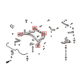 Hardrace Boccole SUBFRAME Posteriore Plastica - Nissan SKYLINE GTR R32 R33 R34 4WD