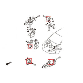 Hardrace Boccole MOUNT RINFORZATO 4 Pezzi/SET - MITSUBISHI LANCER EVO 7 8 9 CT9A