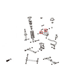 Hardrace Boccole UPPER ARM Posteriore Plastica Rinforzata 4 Pezzi - TOYOTA MARK II / CHASER JZX90/100