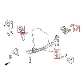 Hardrace Supporti Motore RINFORZATI 3 Pezzi/SET - NISSAN PRIMERA P10 90-95 Automatica