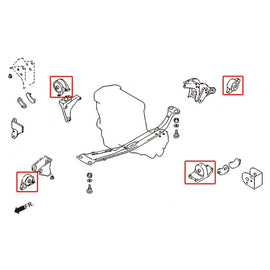 Hardrace Supporti Motore RINFORZATI 4 Pezzi/SET - NISSAN PRIMERA P11 96-01 AUTOMATICA