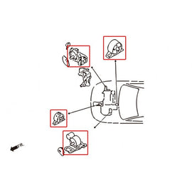 Hardrace Supporti Motore Rinforzati 4 Pezzi/SET - MITSUBISHI LANCER MIRAGE 97-00 MANUALE 1.6
