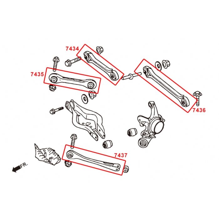 Hardrace TRAILING ARM Posteriore (PILLOWBALL) 2 Pezzi/SET - BMW Serie 1 F20 F21 Serie 2 F22 Serie 3 F30 F31 Serie 4 F32 F33 F36