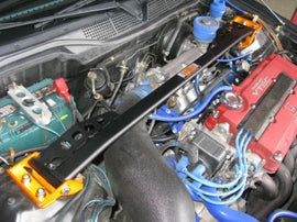 Honda Civic 92/00 EG/EK 2/3/4drs Front ( up ) strut bar alu. Polished - em-power.it