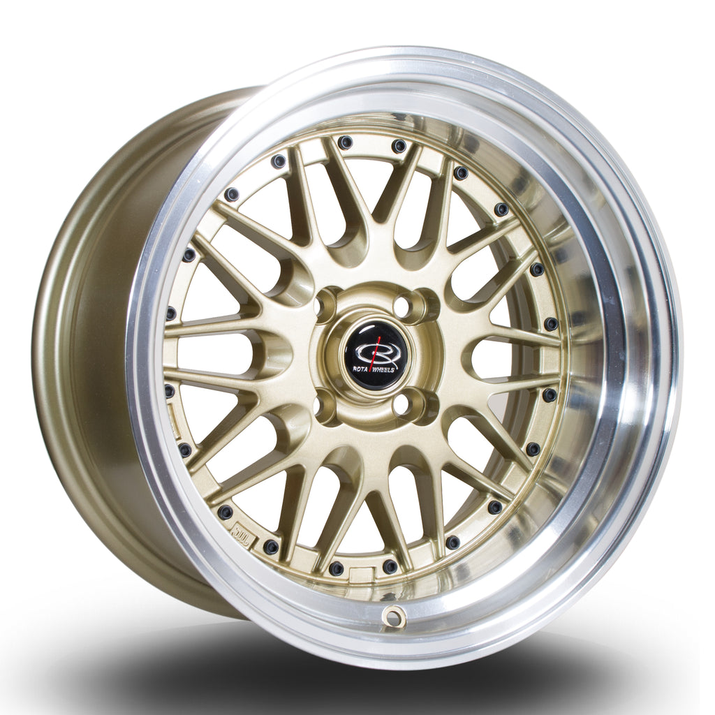 Cerchio in Lega Rota Kensei 15x8 4x100 ET0 Gold Polished Lip