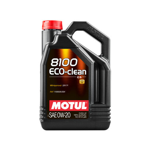 Motul 8100 Eco-Clean 0W20 LL-14 FE+ Olio Motore (BMW, Mini, Alfa Romeo, Fiat, Mercedes) 5L