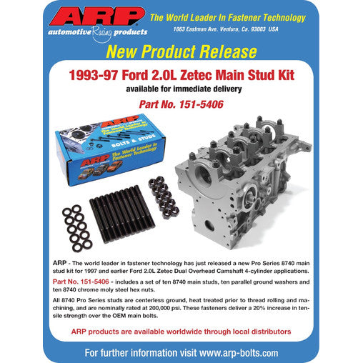 ARP Perni Basamento per Ford Zetec 2.0L (92-97)