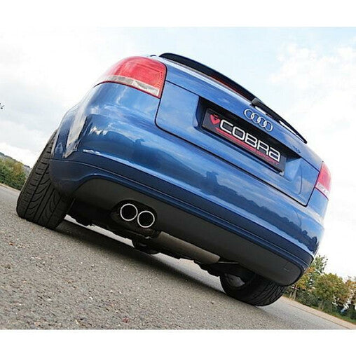 Cobra Sport Scarico Sportivo Cat Back per Audi A3 8P 3 Porte, 2.0L TDI 170, 2WD, Twin Tip (08-12)