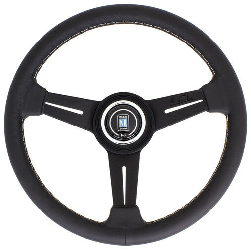 Volante Nardi Classic ND33, Pelle nera, Raggi neri, Cuciture grigie, 40 mm Dish - em-power.it