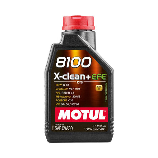 Motul 0W30 8100 X-Clean+ EFE Olio Motore (Mercedes, BMW, Porsche, VW, Fiat...) 1L