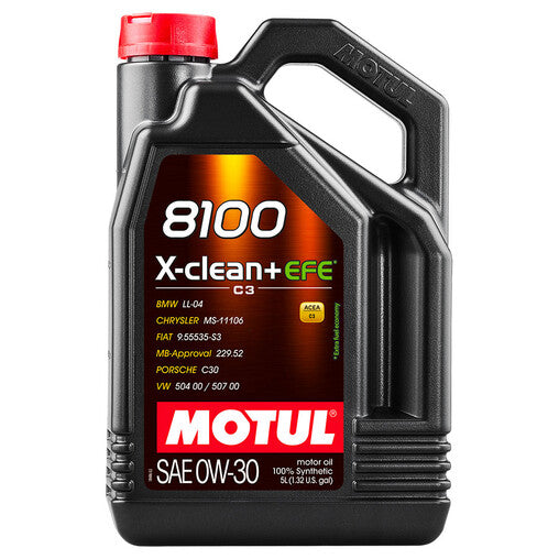 Motul 0W30 8100 X-Clean+ EFE Olio Motore (Mercedes, BMW, Porsche, VW, Fiat...) 5L