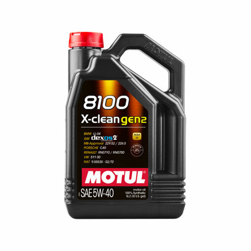 Motul 8100 X-Clean Gen2 Olio Motore 5W40 (BMW, Mercedes, Porsche, VW, GM...) 5L