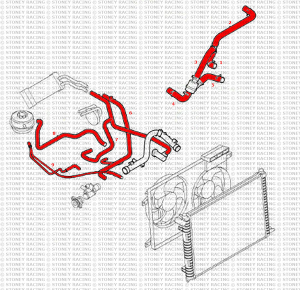 Land Rover Freelander MK1 1.8 Petrol Silicone PRT Coolant Hose Kit